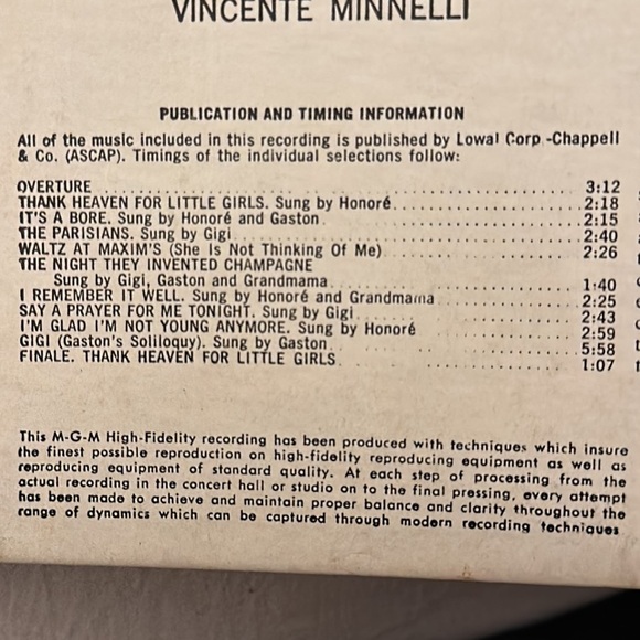 Gigi Musical Soundtrack Vinyl Record - Picture 11 of 12